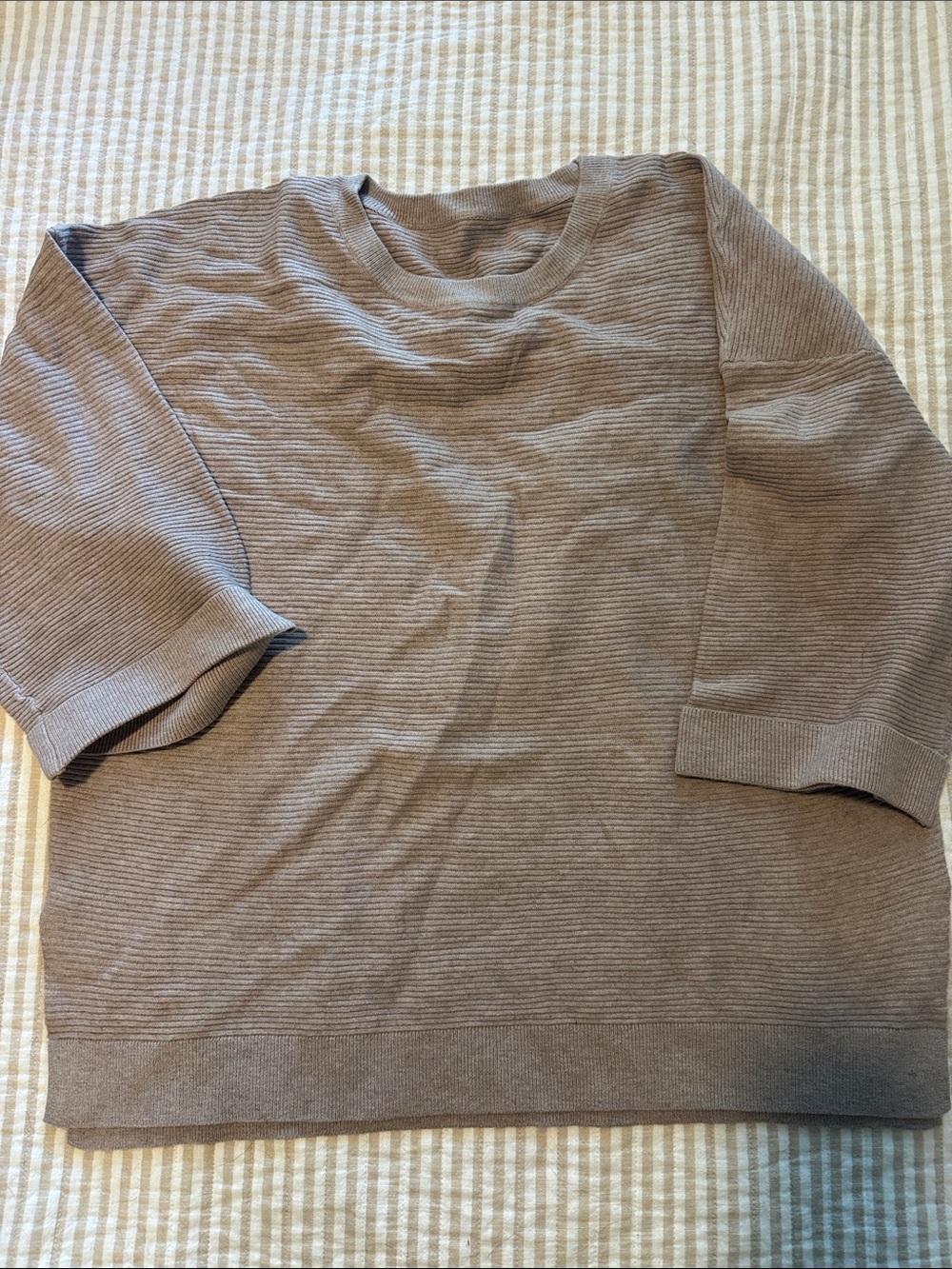 Light Taupe Ribbed Knit shirt